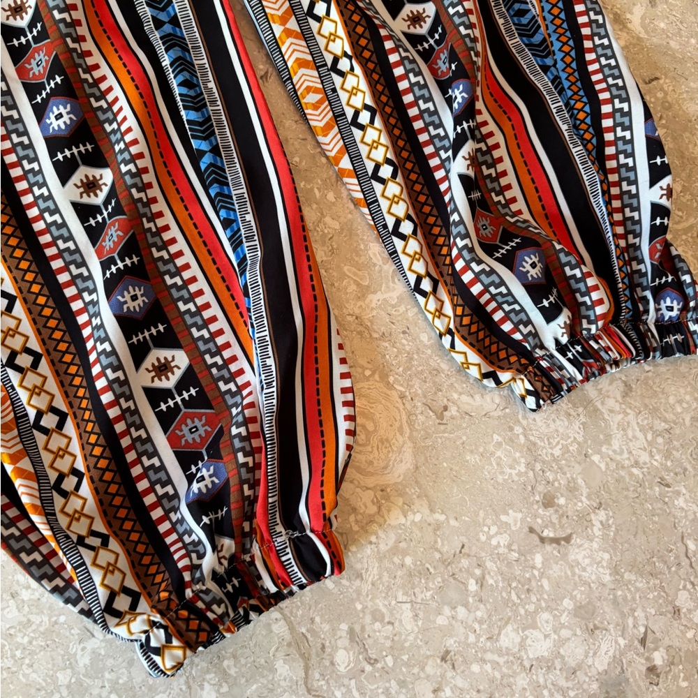 Colorful Geometric Patterned Pants - Picture 4 of 4